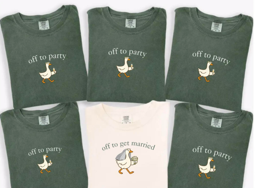 Bachelorette Party T-Shirt, Funny Bachelorette Tee, Off to Party Bride Shirt, Goose Bachelorette Tee, Bridal Squad Matching Shirt, Bridesmaid Matching T-Shirt