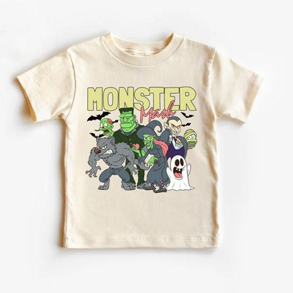 Monster Mash Toddler T-Shirt, Halloween Toddler T-Shirt, Retro Toddler Halloween Tee, Baby Halloween Tee, Trendy Kids Halloween Shirt